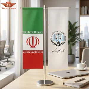 پرچم رومیزی مدل T - کد 1033 2 هدایای تبلیغاتی تهران سارنگ پرچم رومیزی مدل T