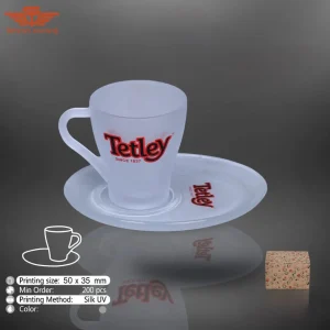 لیوان و زیر لیوانی شیشه ای